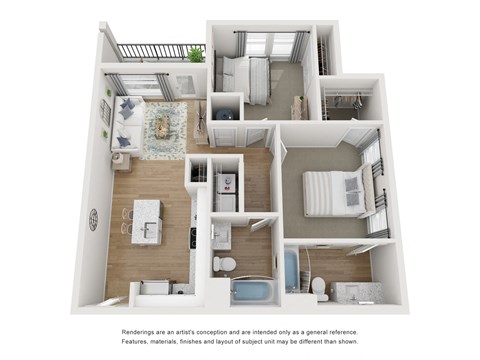 Floor plan for 2 beds, 2 baths, 921 sqft